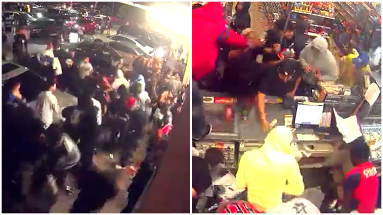 Multitud saquea un 7-Eleven en Los Ángeles y todo queda captado en video