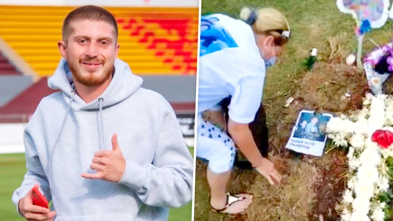 Equipo de futbol honra a Octavio Ocaña en la cancha mientras sus padres le hacen emotiva promesa en la tumba