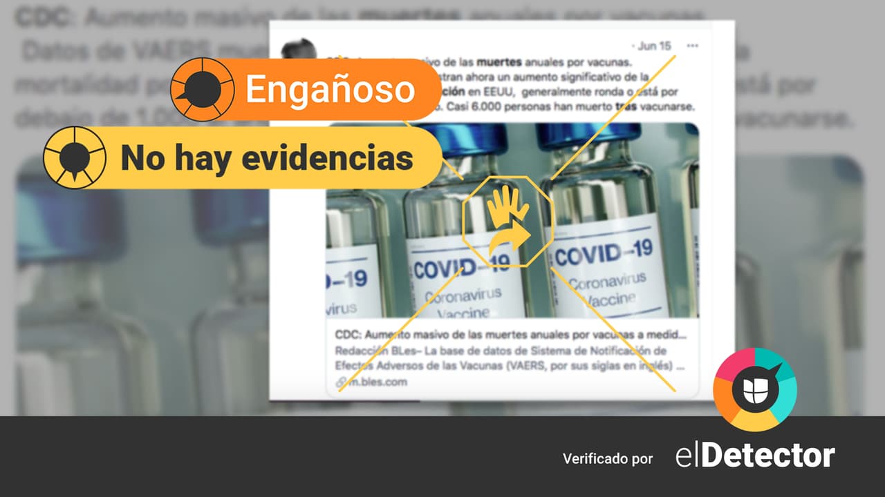 ¿Es cierto que los CDC reconocen que miles han muerto "tras vacunarse" como dice un mensaje de redes sociales?