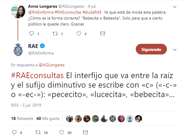 Hasta que vino esta usuaria a preguntar la forma correcta de escribir la palabra, "ya que está de moda". Y obtuvo una respuesta "El interfijo que va entre la raíz y el sufijo diminutivo se escribe con "c".