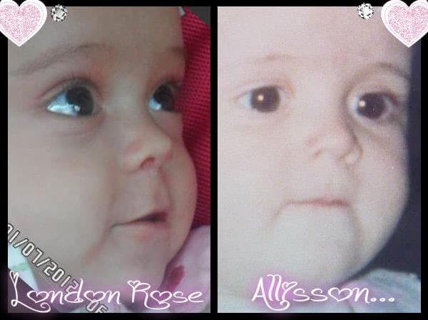 Y para prueba ésta imagen donde hace una comparativa de una foto suya cuando era bebé con una de su pequeña hija.