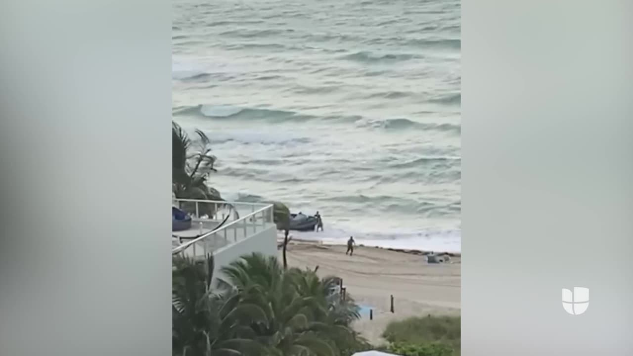 Captan en video el momento en que balseros desembarcan en Hallandale Beach