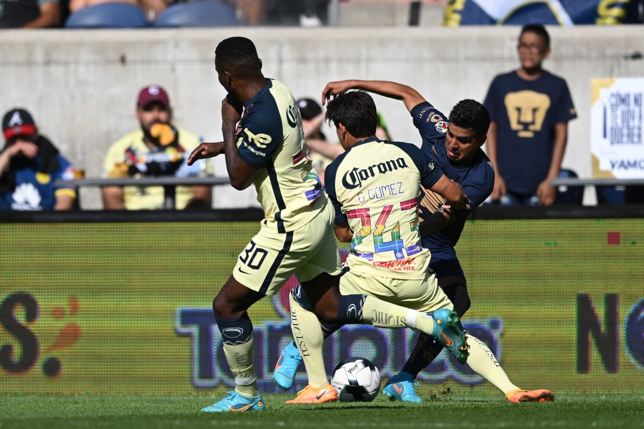 Pumas se impuso al América en partido amistoso con una gran actuación de Juan Ignacio Dinenno, quien hizo un doblete.