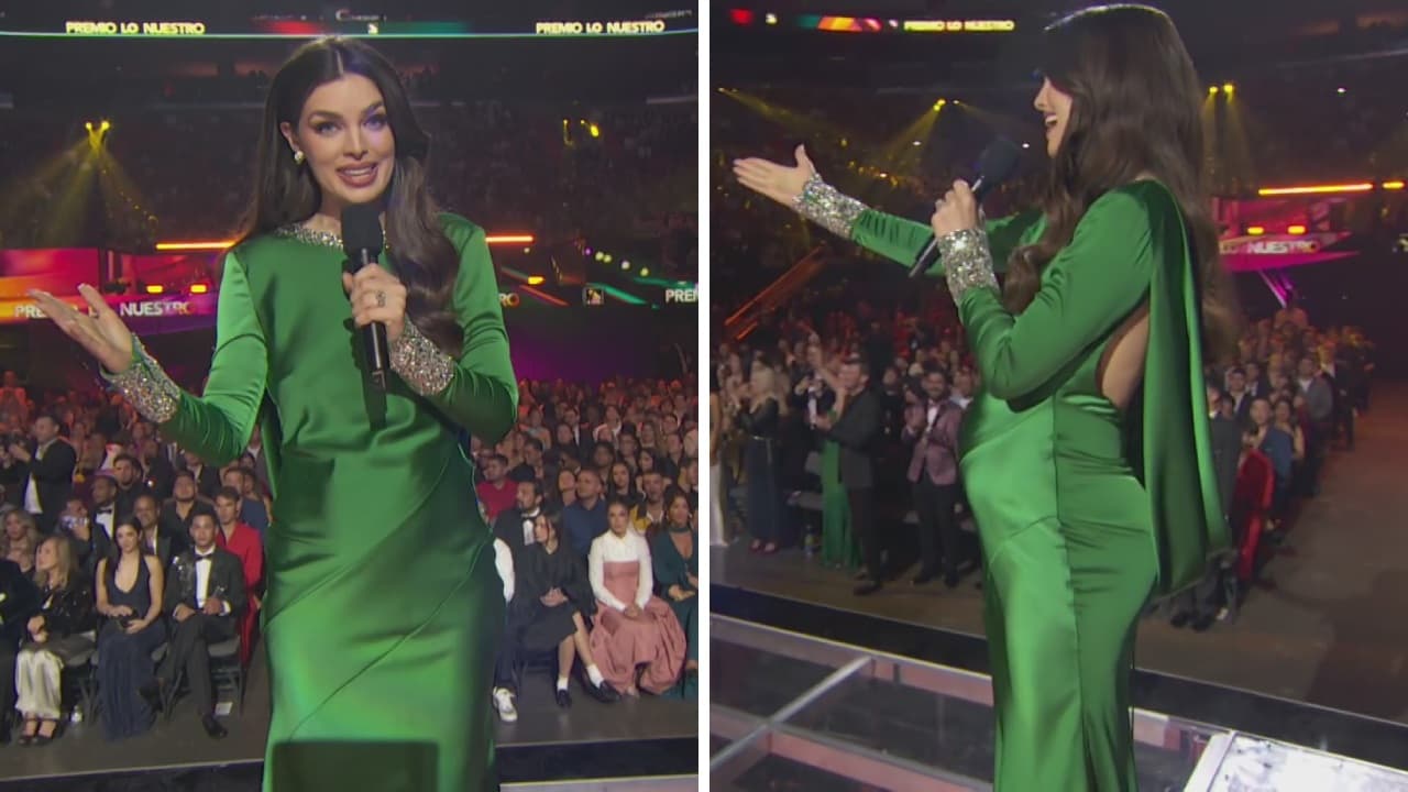 Nadia Ferreira también eligió un atuendo verde para la noche de Premio Lo Nuestro 2026.