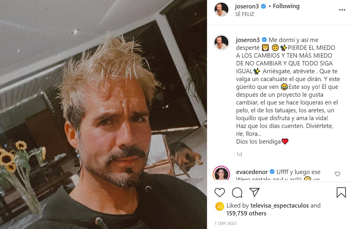 El actor sorprendió con 
<b><a href="https://www.instagram.com/p/CEMeQjqp9Uc/" target="_blank">esta foto</a></b> en la que luce el cabello teñido de rubio: "Me dormí y así me desperté", escribió en tono de broma al inicio de la imagen. 
<br>