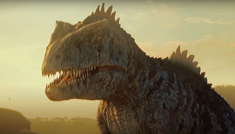En la nueva cinta, el poderoso Gigantosaurio encuentra unos rivales dignos en el último momento: un T-Rex y un Therizinosaurio, quienes se enfrentan al titánico animal para que los protagonistas pudieran escapar en un helicóptero.