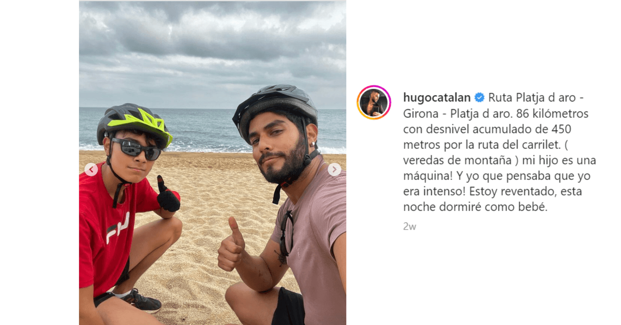 Hugo Catalán y su hijo