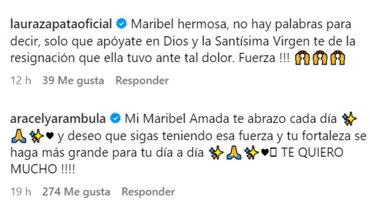 Laura Zapata y Aracely Arámbula también mostraron su apoyo a Maribel Guardia.