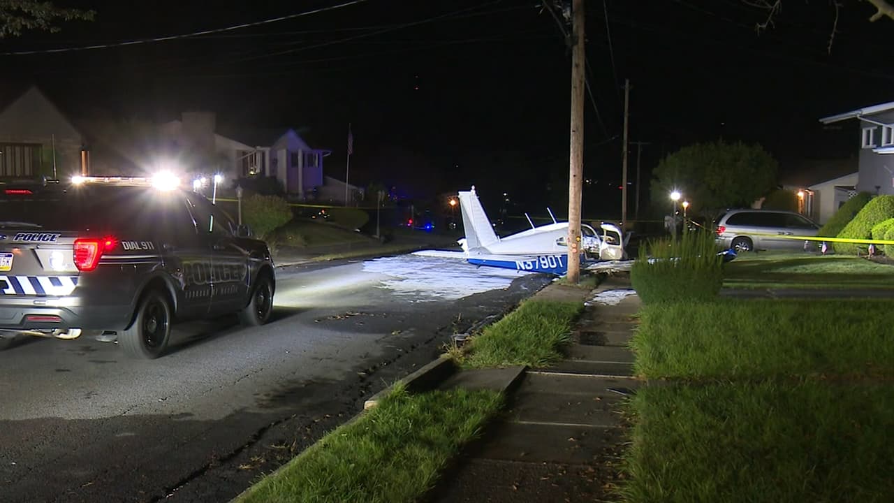 El avión derribó líneas eléctricas y dejó a más de 500 clientes sin electricidad.