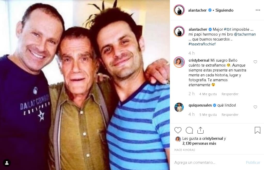 La imagen estaba acompañada de un dulce mensaje en el que expresó que extraña a su papá desde su partida el 9 de septiembre de 2017.