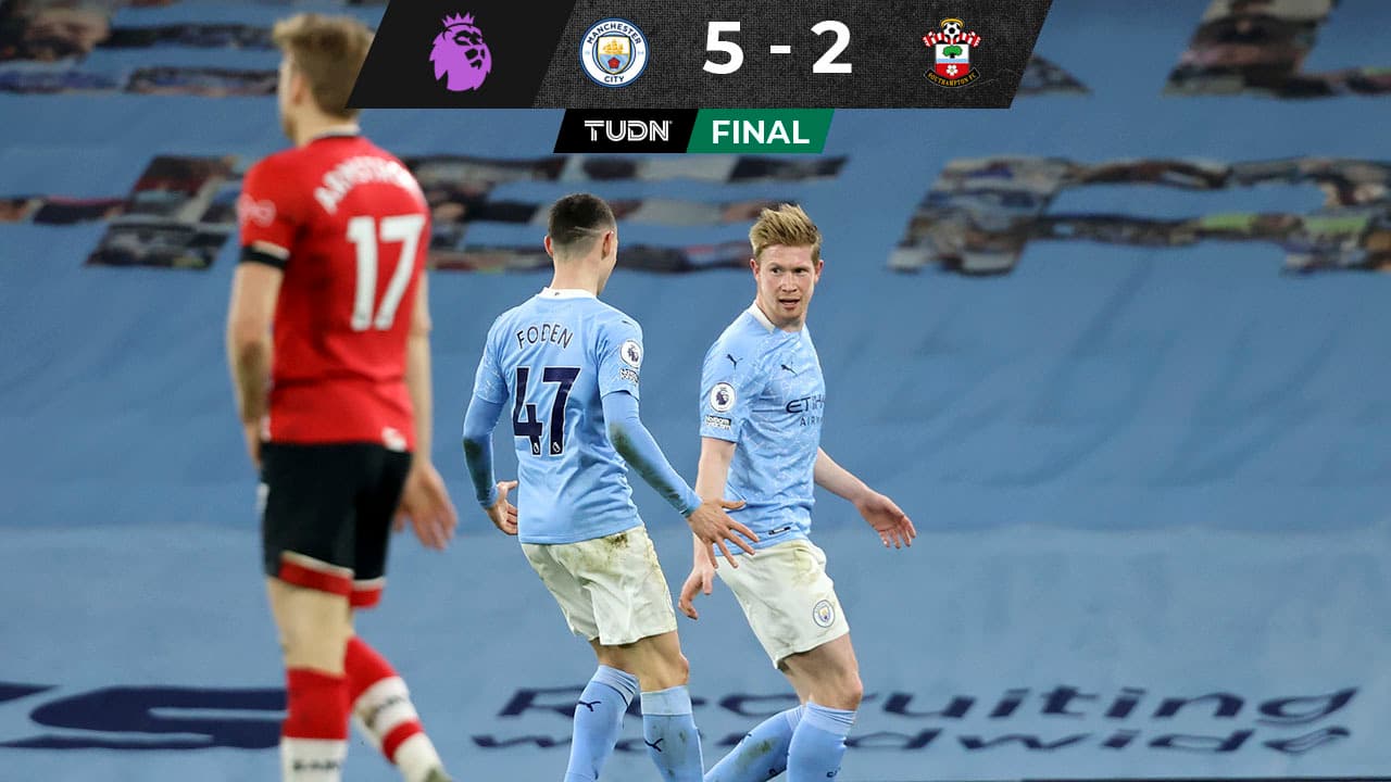 Manchester City goleó al Southampton y sigue de lider