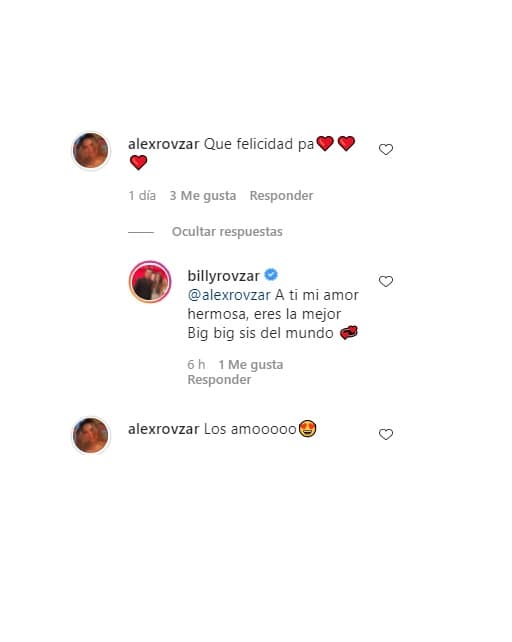 Alexandra, quien vive con su madre en Estados Unidos, escribió: "
<b>Qué felicidad pa</b>", y una vez más dijo amar a la familia que formó el productor de películas como 'Matando Cabos' con Claudia Álvarez.