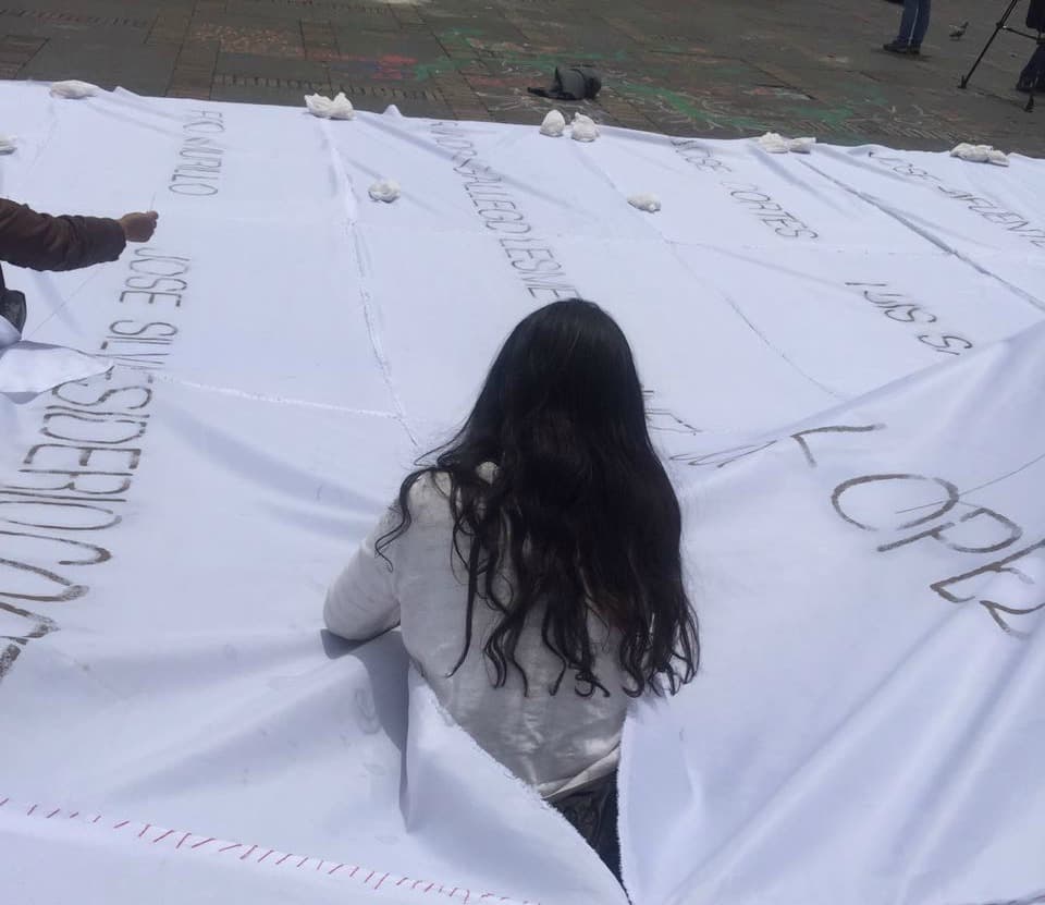 La artista Doris Salcedo que comanda esta acción artística es la misma que hizo una gran grieta en la Tate Gallery de Londres.