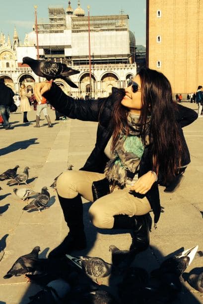 Un lindo recuerdo de la piazza San Marco, en Venecia, y sus habitantes las tiernas palomitas.