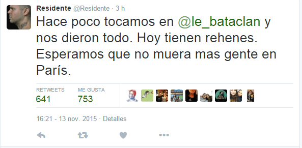 El músico expresó su deseo porque la tragedia no aumentara en número de víctimas mortales.