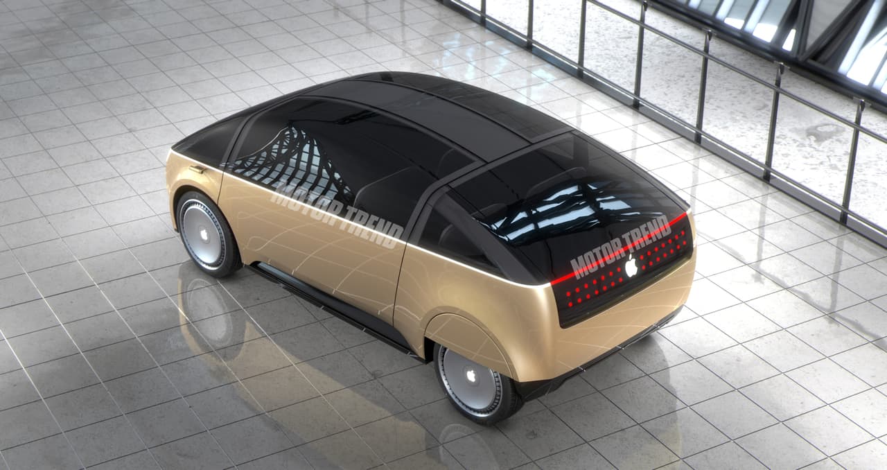 El Apple Car según Motor Trend hace un interesante uso de cristales de policarbonatos de recubrimiento rígido que permiten superficies de cristal expansivas para proyecciones de realidad aumentada.