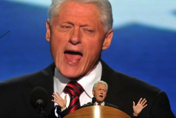 El ex presidente Bill Clinton durante la proclamación de Barack Obama como candidato presidencial en la Convención Nacional Demócrata celebrada el 5 de septiembre de 2012 en Charlotte, Carolina del Norte.