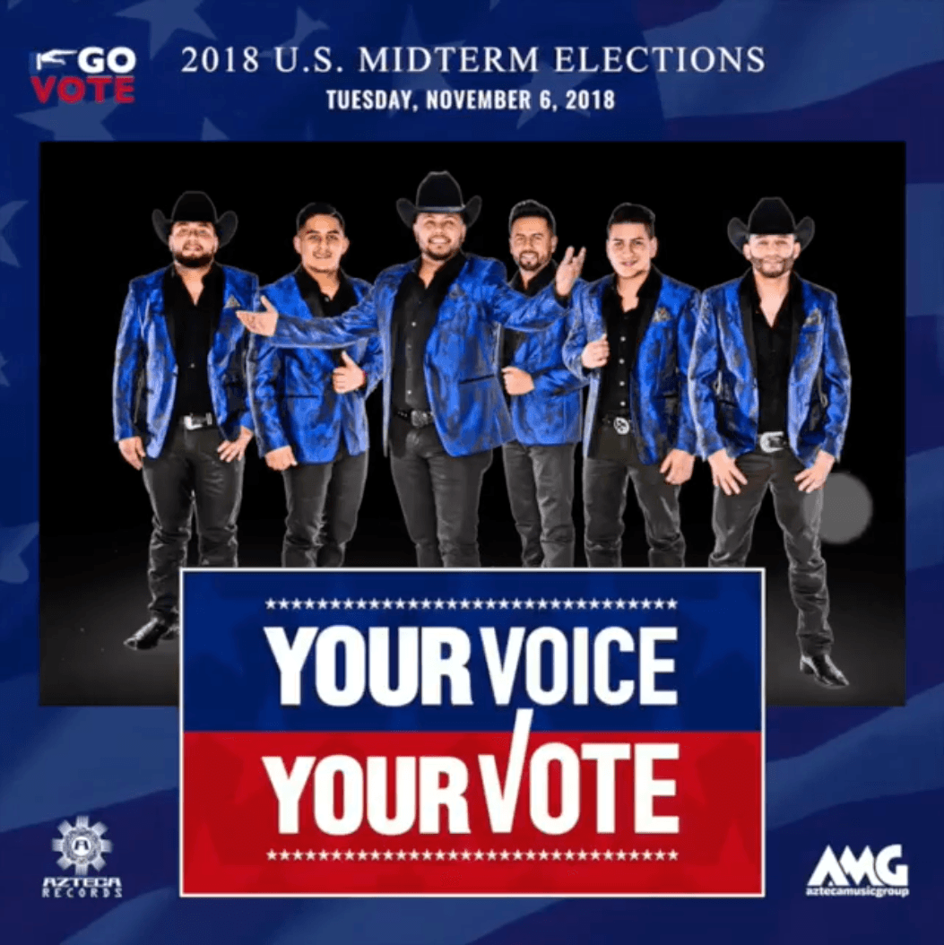 Grupos de música regional mexicana como
<b>La Energía Norteña</b> también se han unido al esfuerzo de impulsar el voto.