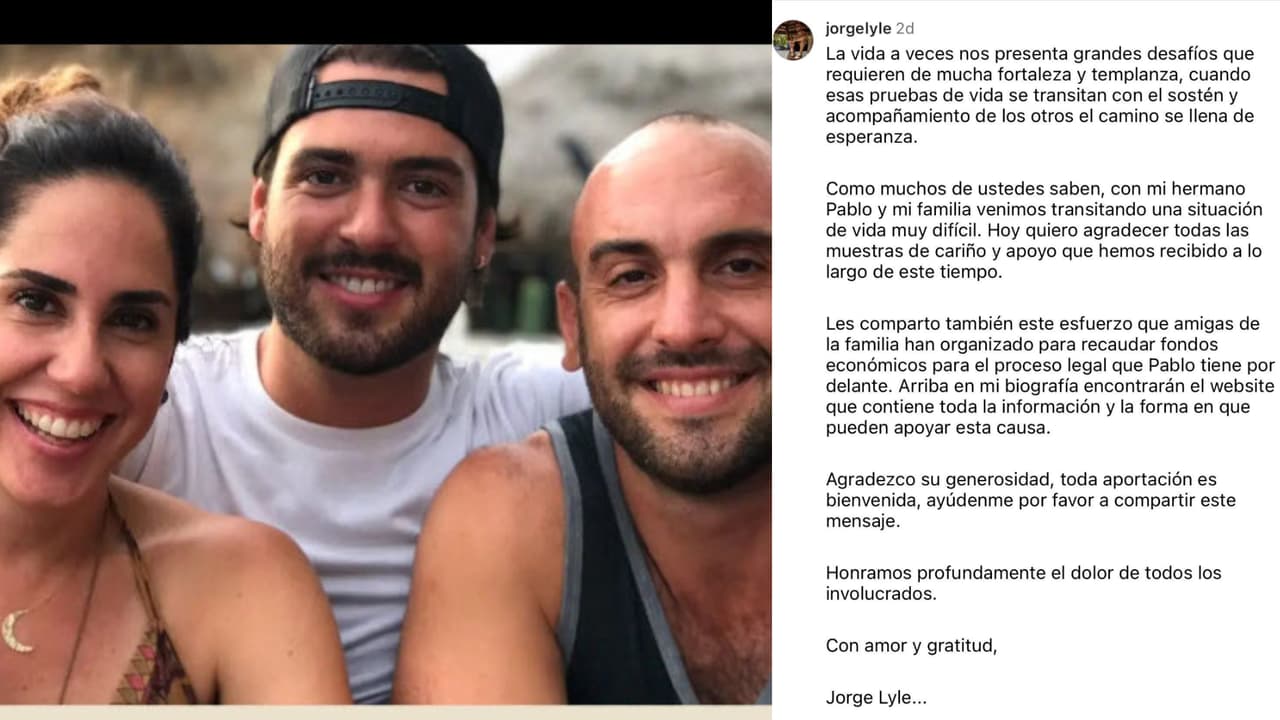 Este es el mensaje que publicó Jorge, el hermano de Pablo Lyle.