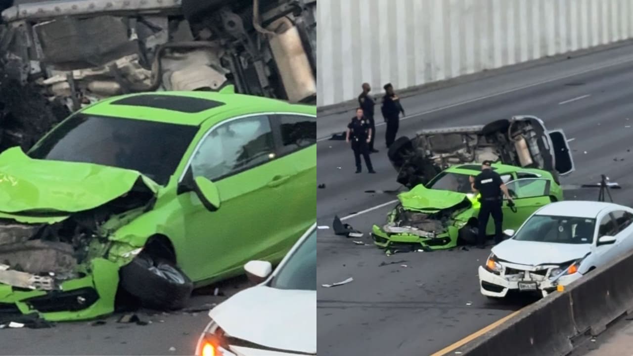 Un muerto y un herido deja accidente entre cinco autos en Houston: Uno de los conductores iba a 105mph