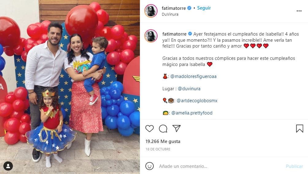 Fátima Torre es madre de familia