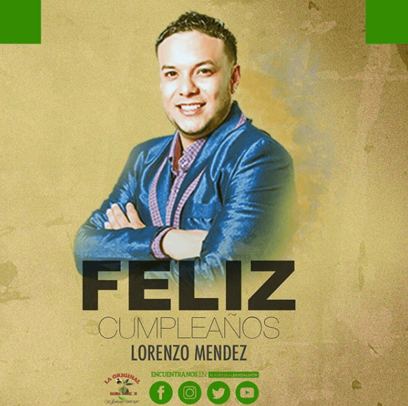 Lorenzo también recibió felicitaciones a través de la cuenta oficial en Instagram de La Original Banda El Limón de Salvador Lizárraga.