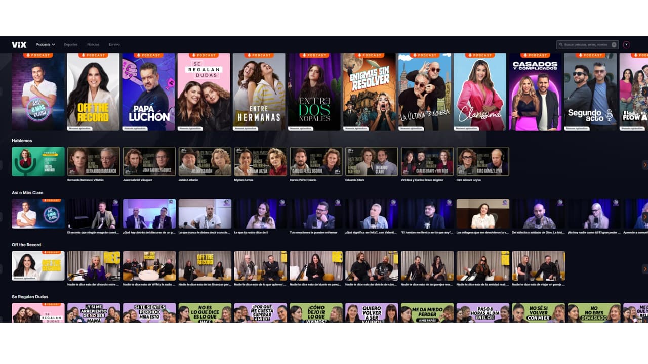Podcasts disponibles en ViX