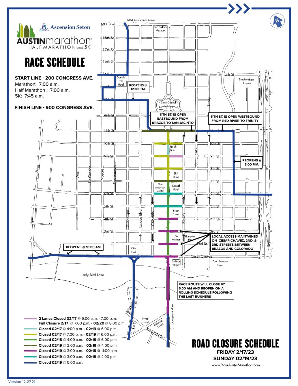 Mapa para el viernes 17 de febrero y sábado, 18 de febrero.