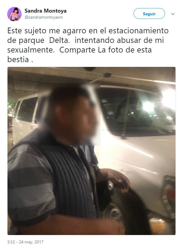 Montoya quiso alertar a las mujeres y subió la siguiente imagen.