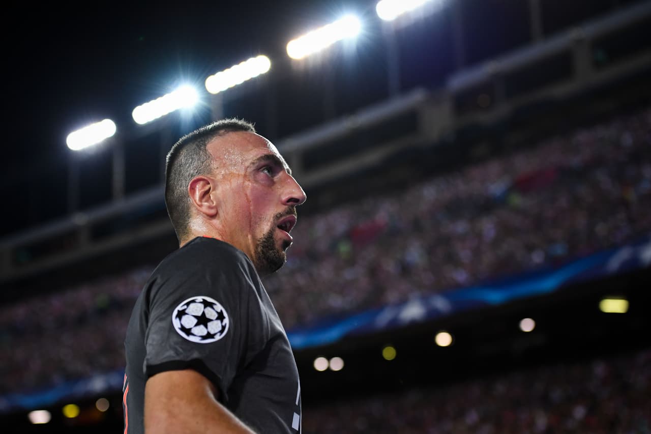 MADRID, SPAIN - SEPTEMBER 28: Franck Ribery of FC Bayern Muenchen looks on during the UEFA Champions League Group D match between Club Atletico de Madrid and FC Bayern Muenchen at Vicente Calderon Stadium on September 28, 2016 in Madrid, Spain. (Photo by David Ramos/Getty Images)