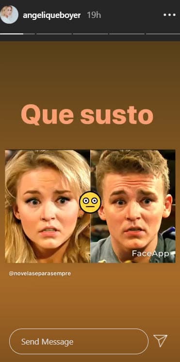 <b>Angelique Boyer</b> publicó esta comparativa con un gesto muy particular.