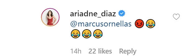 En este comentario sí hubo intervención por parte de Ariadne Díaz en donde con emoticonos dejó en claro su respuesta. 
<br>