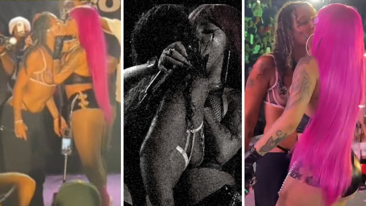 El beso de Yailin y Tokischa.