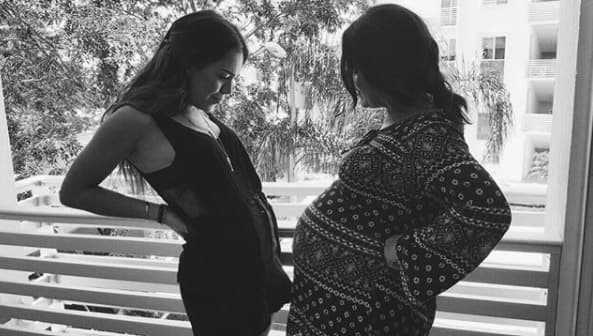 Danna Paola lleva muy buena relación con su hermana así que no perdió detalle de su embarazo.