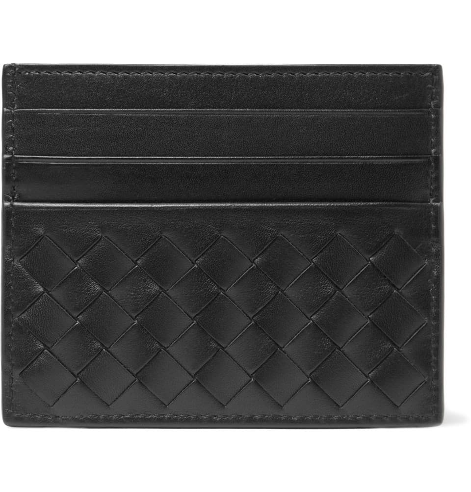 Para él: Tarjetero en piel de becerro, Bottega Veneta.