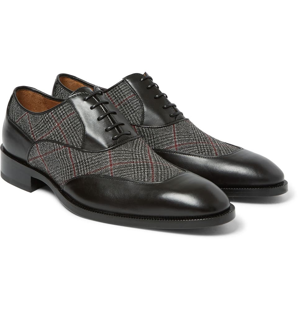 Para él: Zapatos estilo Oxford en piel de vacuno y tejido en lana, Etro.