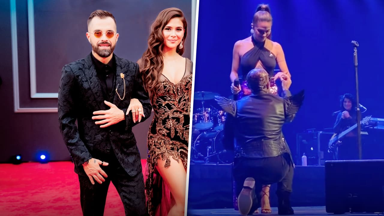 Entre gritos de euforia, Mike Bahía le pide matrimonio a Greeicy Rendón en pleno concierto