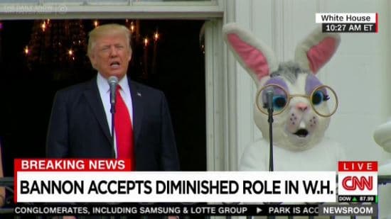 Steve Bannon como conejito de pascua, un caso de 'fake news'