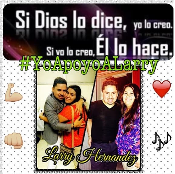 #YoApoyoaLarryHernandez, #Enlasbuenasyenlasmalas y #LarryHdzyKeniaFans son sólo algunos de los ‘hastags’ creados para apoyar a la familia del artista.