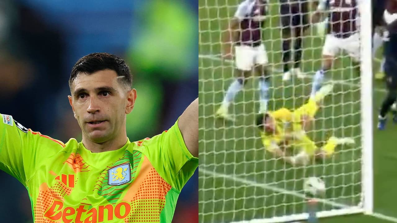 ¿Qué hiciste, Dibu? Atajada grosera de Martínez en la Champions