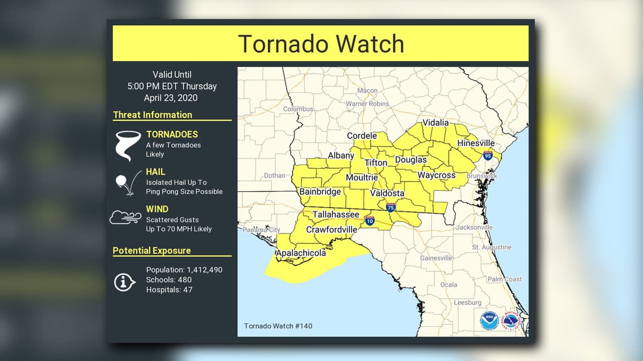 Emiten alerta de tornado y tormentas severas para gran parte de Georgia