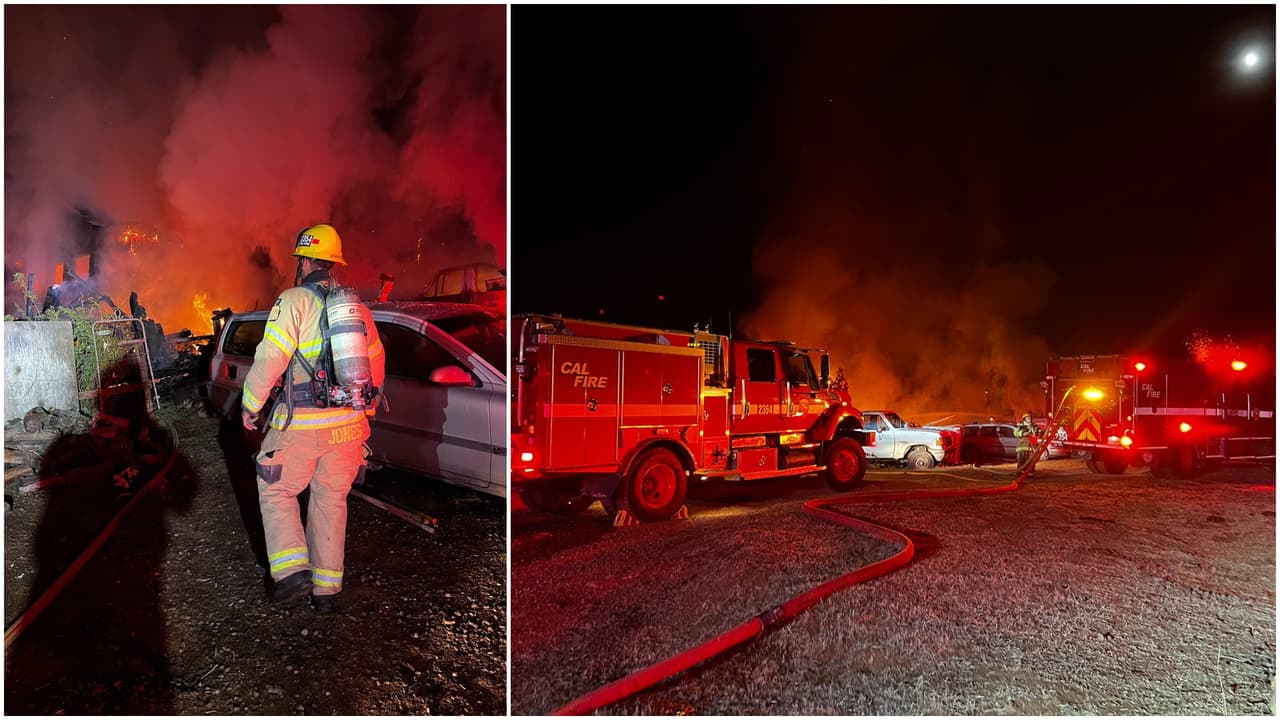 Bomberos de Smartsville y CalFire tardaron varias horas en poder controlar las llamas