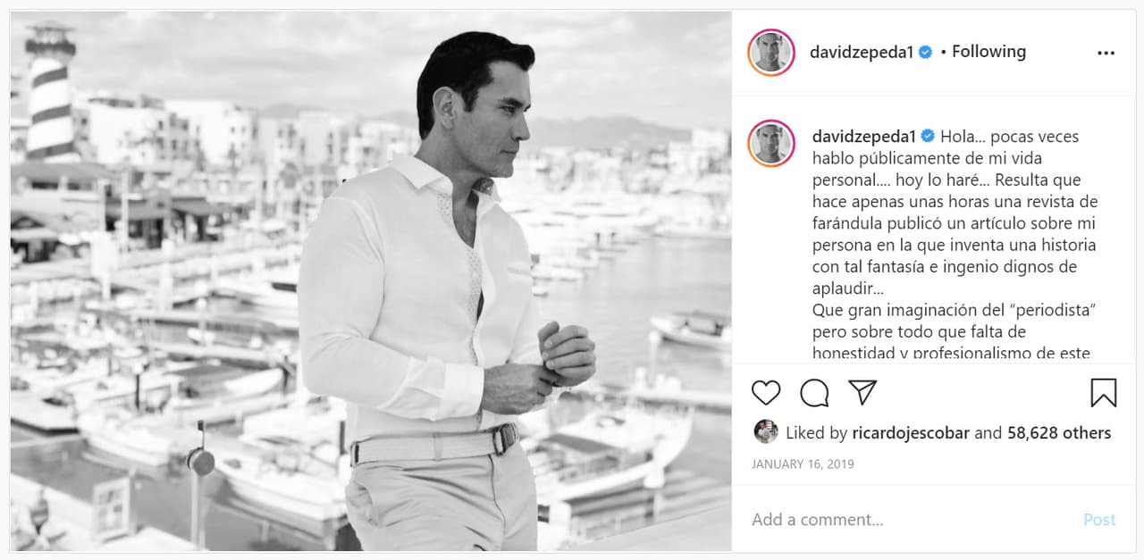 El 16 de enero de 2019, Zepeda utilizó su cuenta de Instagram para desmentir nuevamente la información y aseguró que su romance con la actriz continuaba.
<br>