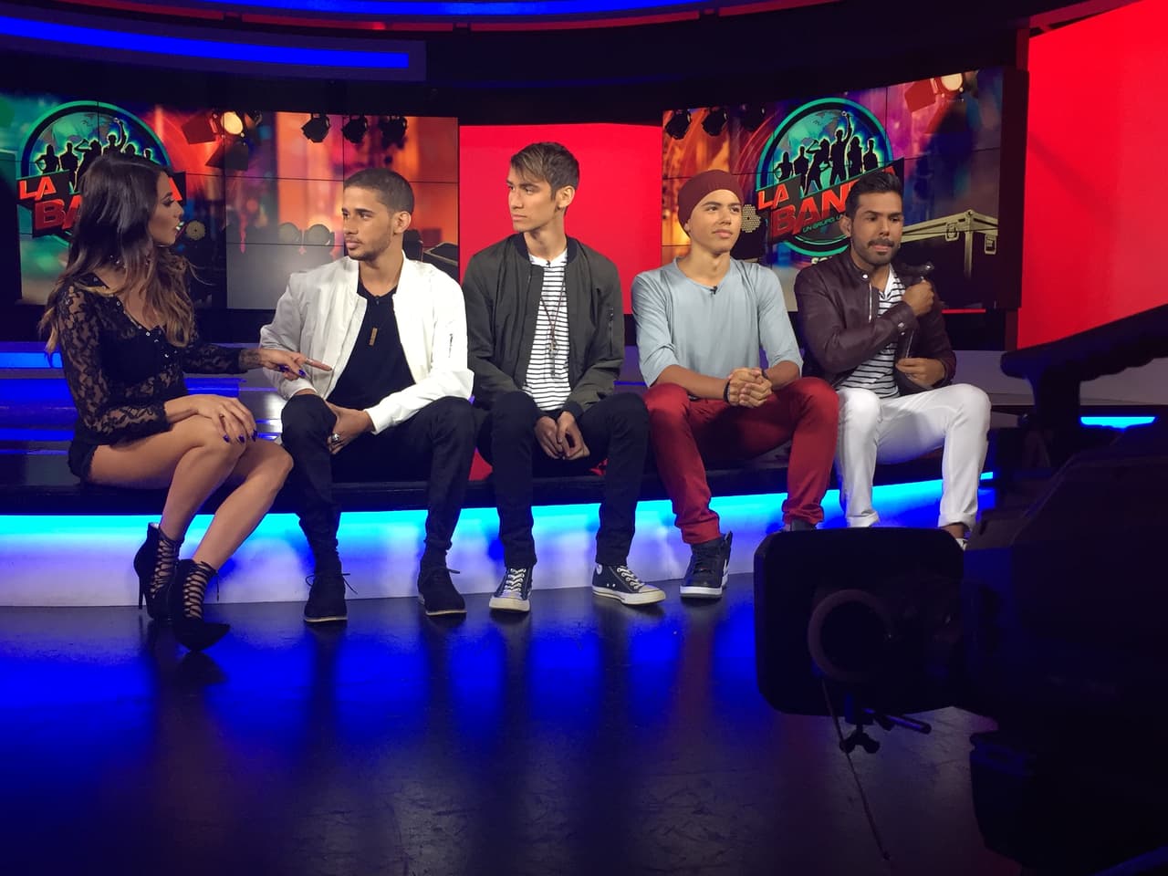 Patricia y José compartieron con los exparticipantes de la primera edición de La Banda, Joshua, Jaime y Sebastián, entre otros invitados en la primera grabación del programa.