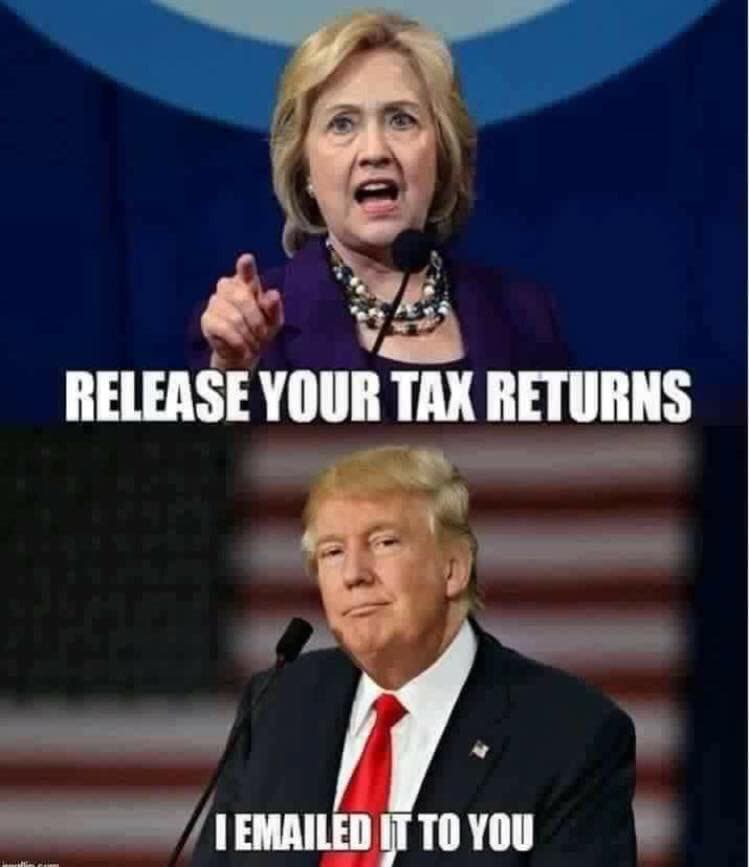 Burlándose de sus correos y la devolución de impuestos faltante.