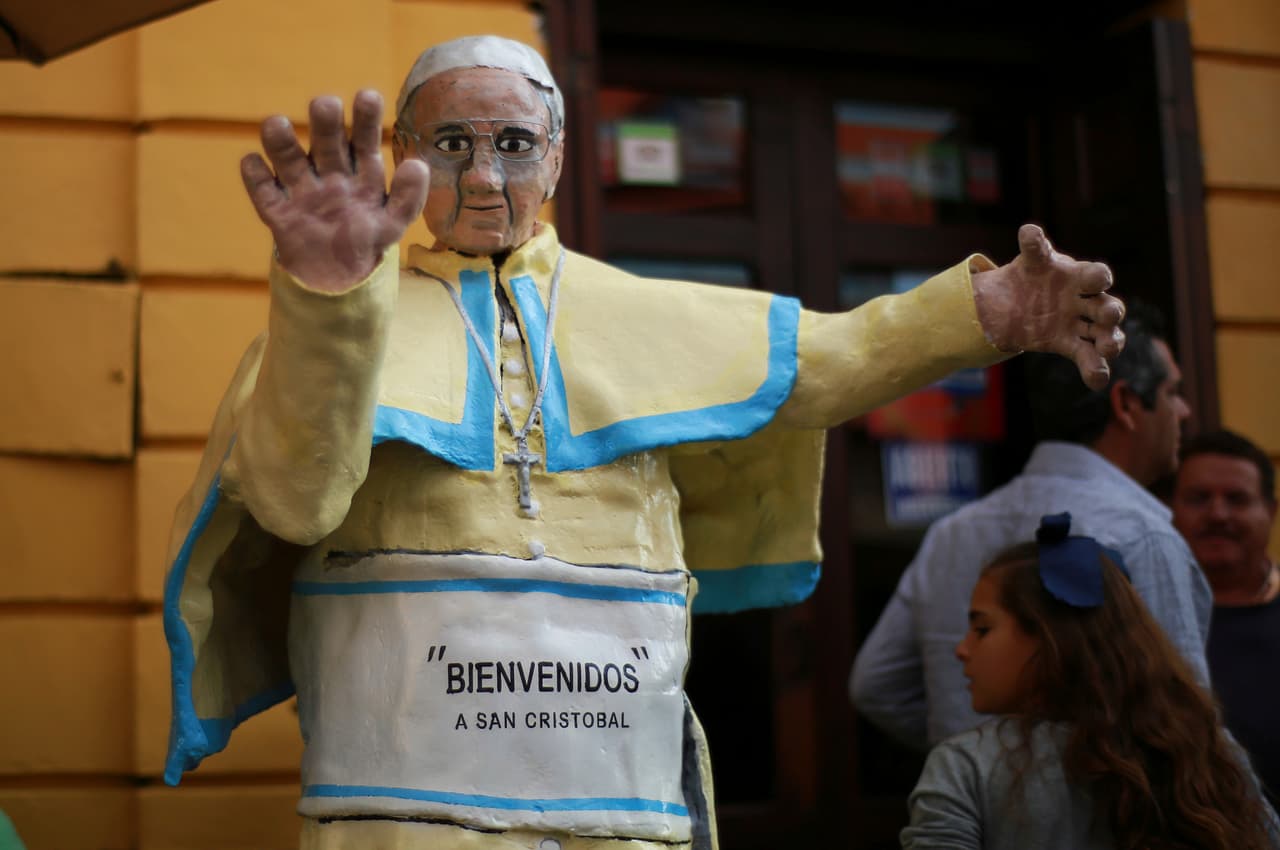Una figura del Papa en San Cristóbal de las Casas, Chiapas.