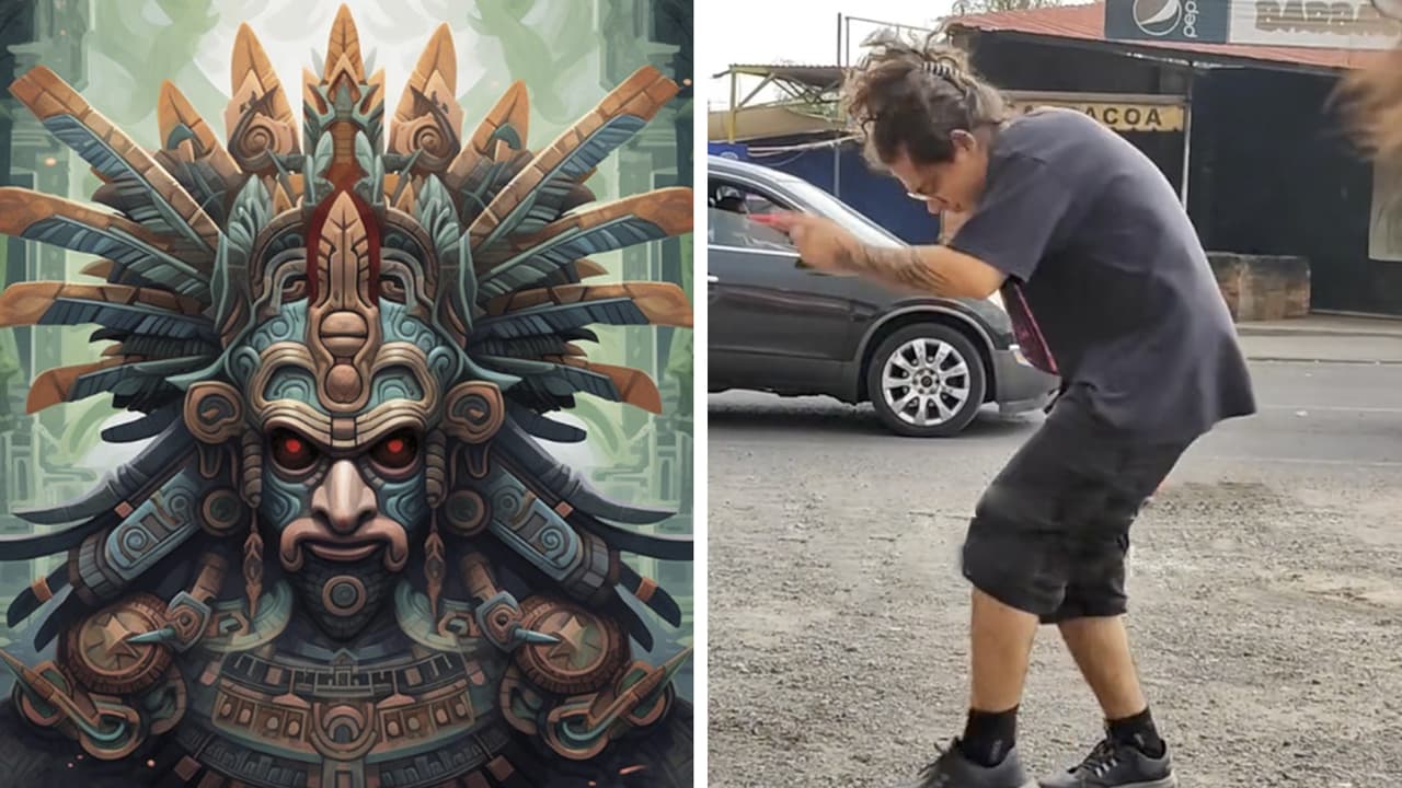 Mexicano 'reta' a Tláloc bailando la danza de la lluvia y se suelta tremendo aguacero