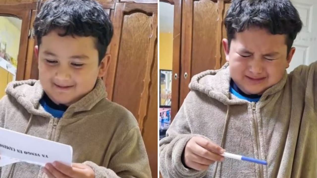 Niño se entera que tendrá un hermanito y su reacción conmueve.