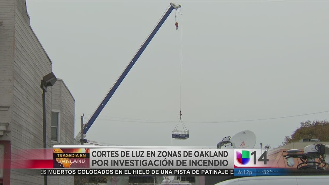 Realizan cortes al servicio de electricidad para continuar con las labores de rescate de incendio en Oakland