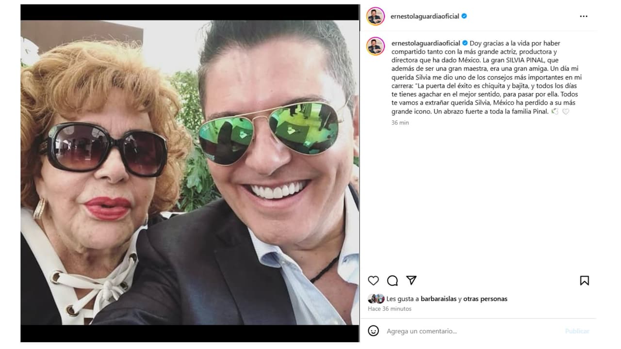 Ernesto Laguardia despide a Silvia Pinal.